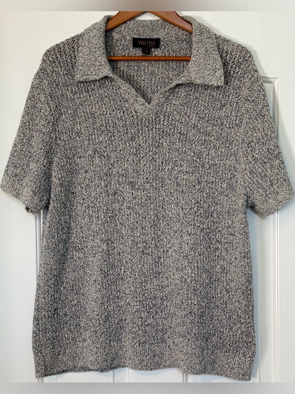 Truth by Republic Men’s XL Knit Polo Sweater Johnny Collar Marled